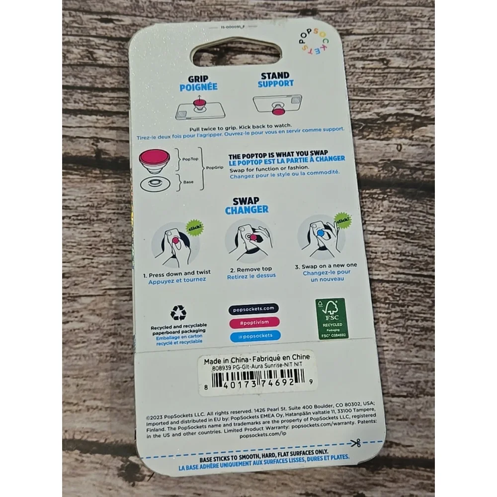PopSockets Phone Grip with Expanding Kickstand Glitter Aura Sunrise New (194)